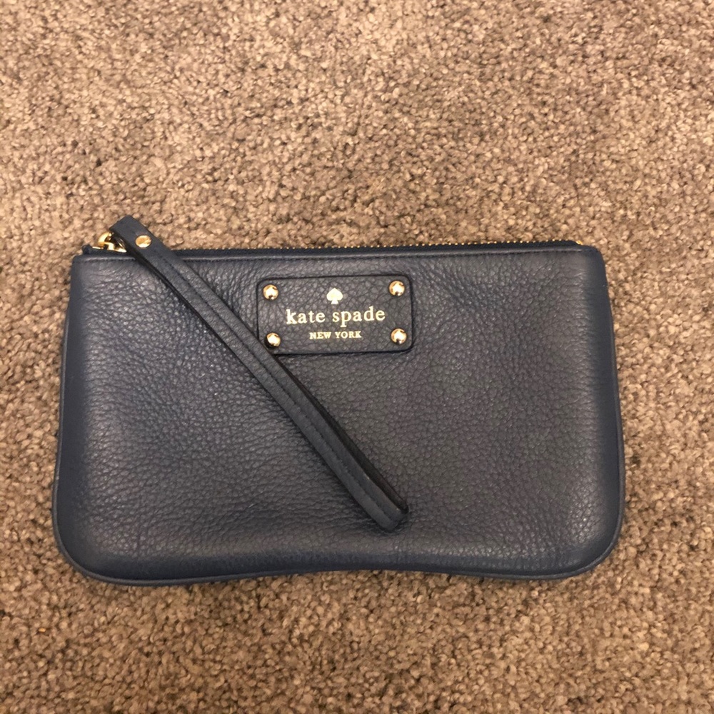 Navy Leather Kate Spade Wristlet